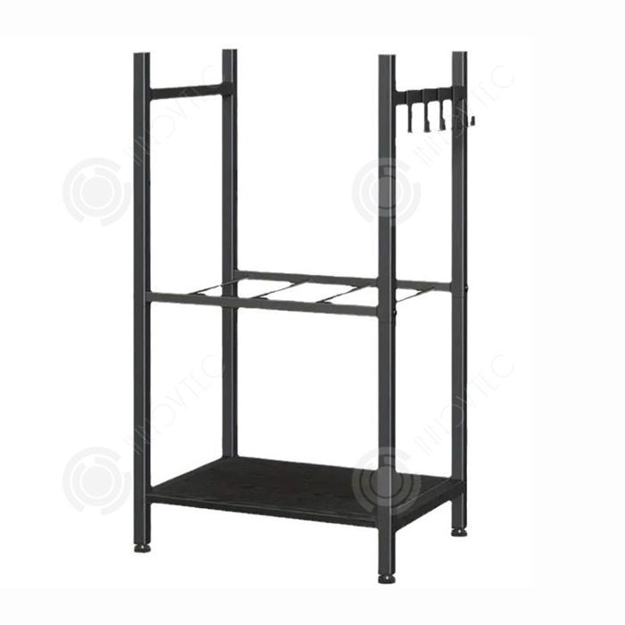 INN Range buche 41x32x20cm grande capacité range-bûches support de bois pour intérieur extérieur rack de stockage noir abri de jardi