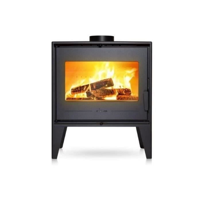Poêle à bois en acier INVICTA - Puissance optimale: 8 kW - Max: 10 kW - Bûches 52 cm, Raccordable, Ecodesign