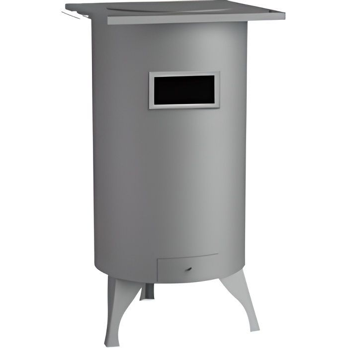 Poêle à bois en acier rond - FM Calefaccion - CH-7 - 8Kw - 66% - Gris