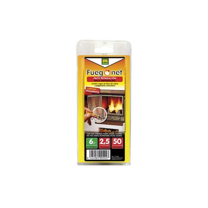 Pack réparation cheminée MASSO - cordon isolant 6mm - colle 50ml - 85877 Pack réparation cheminée MASSO - cordon isolant 6mm - colle 50ml - 85877