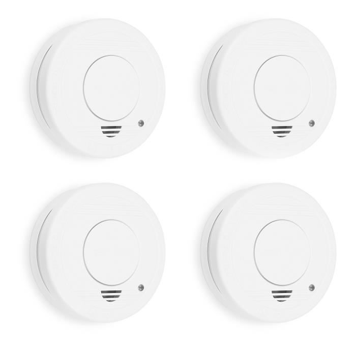 Détecteur de fumée - Smartwares - RM250/4 - 4 pièces - Piles incluses - Alarme 85 dB