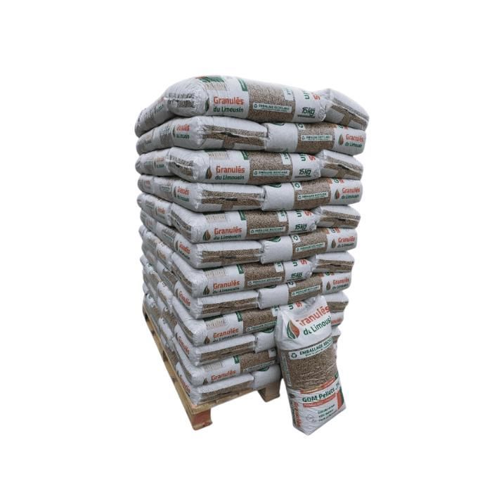 Granulés de bois GDM – Palette de 72 sacs de 15kg livaison incluse