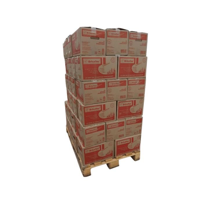 Bûches de bois densifié Bricafeu en palette – 54 cartons de 15 bûches livraison incluse