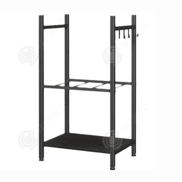 INN Range buche 41x32x20cm grande capacité range-bûches support de bois pour intérieur extérieur rack de stockage noir abri de jardi