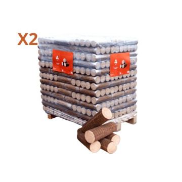 Bois de chauffage densifié Wooday - 2 X -palette 96 packs de 5 bûches - livraison Loire-Atlantique
