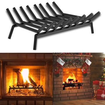 Grille de cheminée Bois de chauffage Porte-bûches Fonte de fer Intérieur Poêle à bois Support bois de chauffage