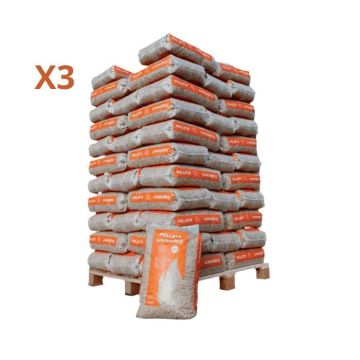3 palettes granulés de bois Din+ Wooday - palette de 65 sacs - livraison par Etablissement Nollet