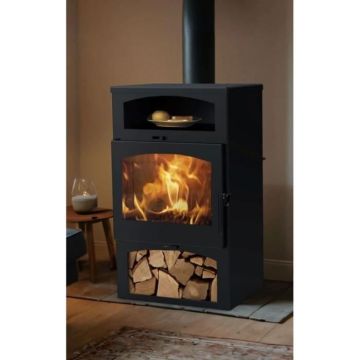 Poêle à bois - PANADERO - Bacalan Chauffe Plâts Ecodesign - 10,2 kw - Bûches 50 cm