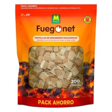 Allumage Fuegonet Masso - 200 cubes d'allumage - Écologique et économique
