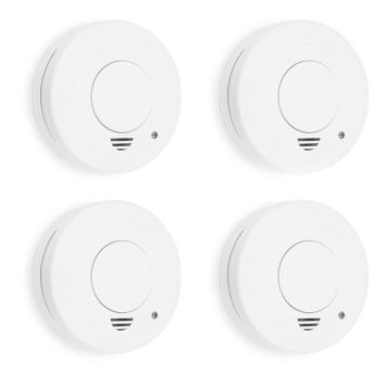 Détecteur de fumée - Smartwares - RM250/4 - 4 pièces - Piles incluses - Alarme 85 dB