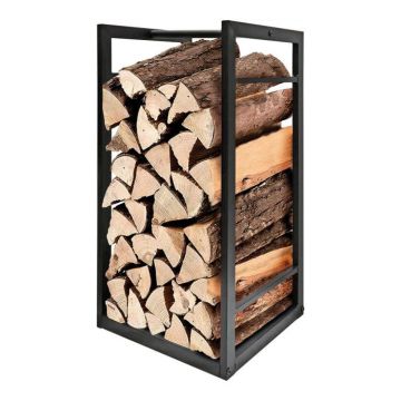 Porte-bois - EDM - Métal - Noir - 33x33x68cm