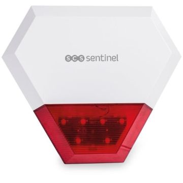 Sirène extérieure filaire additionnelle KitAlarm - SCS SENTINEL - Portée 80m - Alerte sonore et lumineuse