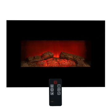 Chauffage mural EDCO - Heater 80 cm 1800 W - Effet feu ouvert LED - Facile à installer et nettoyer