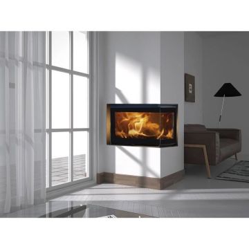 Foyer à bois - PANADERO - Hogar angle à droite Ecodesign - 5,9 kw - Bûches 50 cm