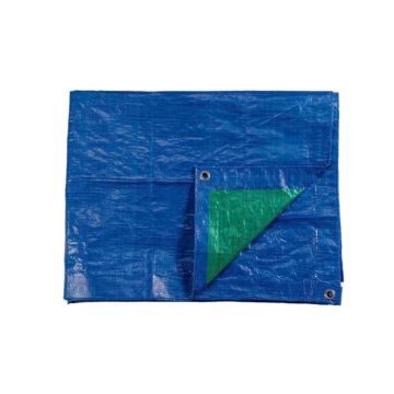 Bâche de protection EDM Bleu/Vert - Œillets métal - 90 g/m2 - 2 x 3 m