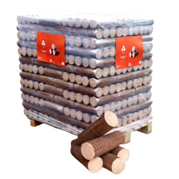 Bûches de bois densifié Wooday - 96 packs de 5 bûches - livraison dans l'Ain