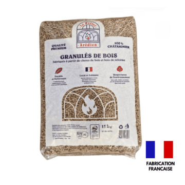 Le Pellet Arédien, norme ENplus 100% châtaignier livraison Creuse